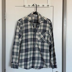 Cream and Blue Plaid Shirt